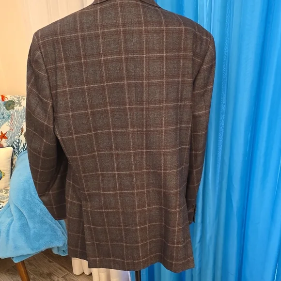 Canali Brown Plaid Men's Blazer - Picture 6 of 8